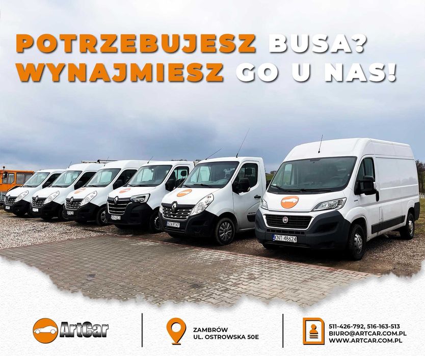 Wypożyczalnia Samochodów Bus Kontener Winda Renault Master