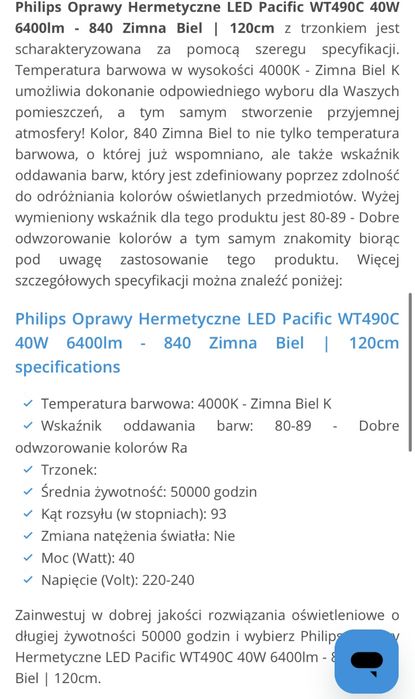 Philips Pacific LED Gen5 WT490C 64S/840 PSU WB TCW5 PI5 L1200