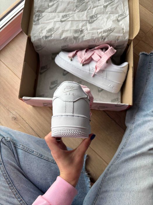 Кеди Nike Air Force 1 Low Custom Lanvin Laces Pink / кеды Найк Форс 1