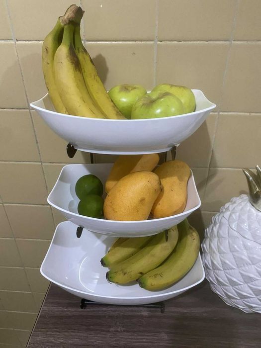 Stojak miski na owoce warzywa akcesoria do kuchni 3 poziomy