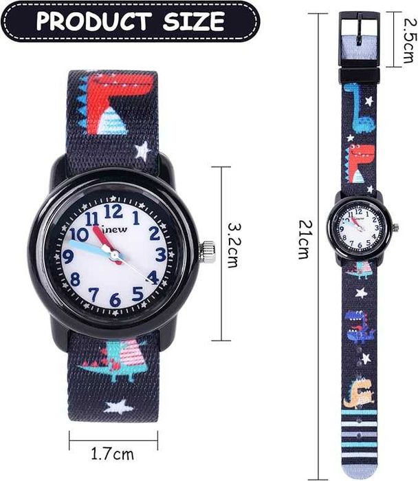 Zegarek dziecięcy Vicloon, wodoodporny, 3D, dinozaury