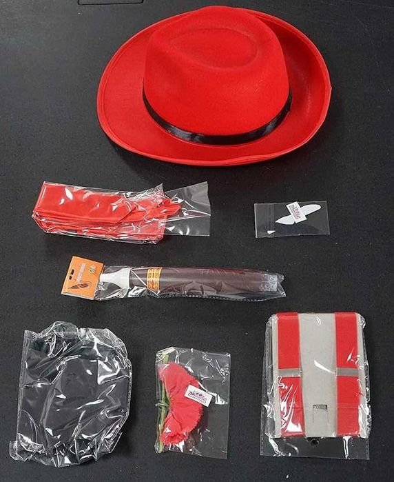 Nowy Kostium Gangstera, przebranie - Zestaw Akcesoriów