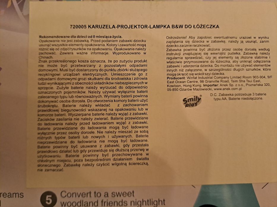 Karuzela, projektor, lampa 3w1 Winfun.