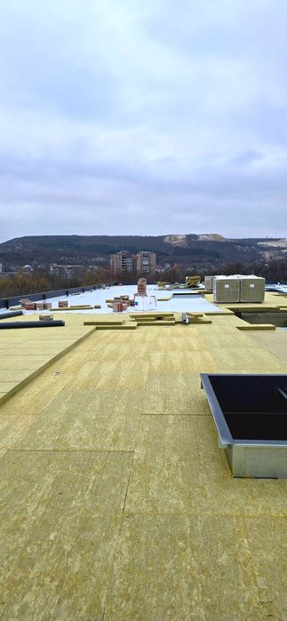 Монтаж плоскої ПВХ / ТПО покрівлі Плоский дах Монтаж ПВХ мембрани