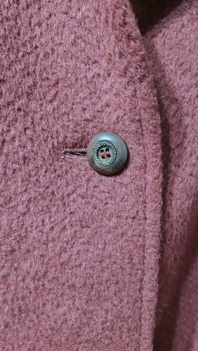 Elegancki bordowy płaszcz 70% wełna i moher rozm 46/48