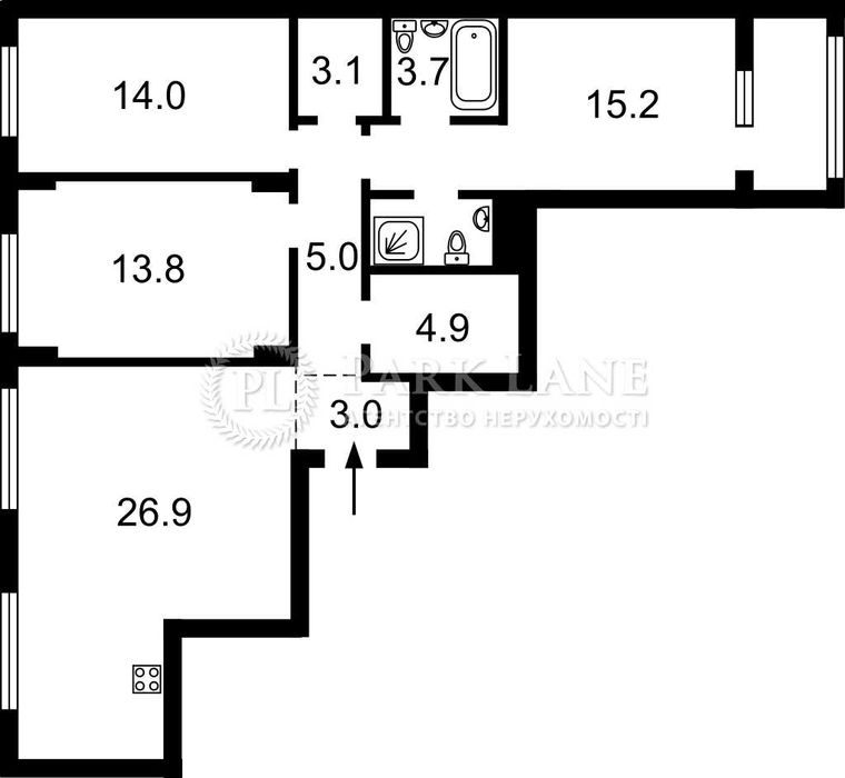 Многокомнатная квартира по адресу ул. Салютная (площадь 100 м²) - Atlanta.ua - фото 23
