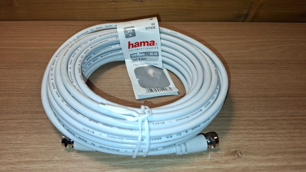 Kabel Antenowy - HAMA - Kabel Koncentryczny - DVB-T2 - 10 metrów.