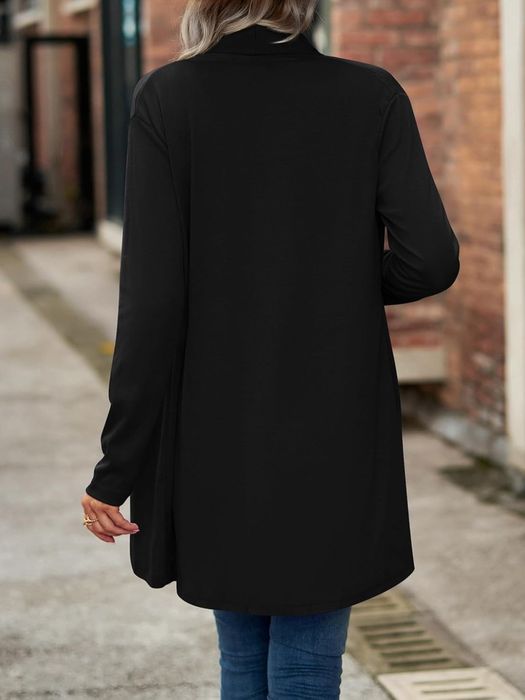 BAISHENGGT Kardigan damski czarny z długim rękawem roz XL