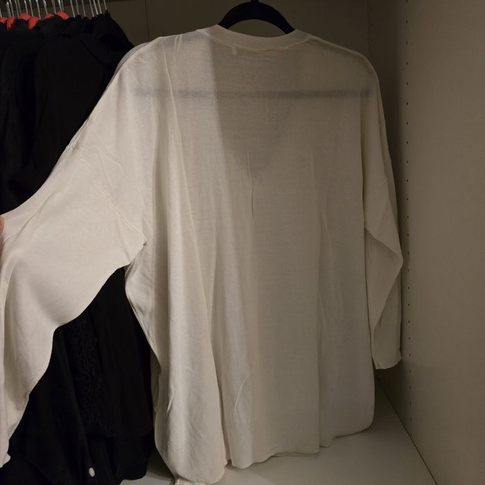 Bluzka Zara biała oversize bawełna wiskoza luźny krój