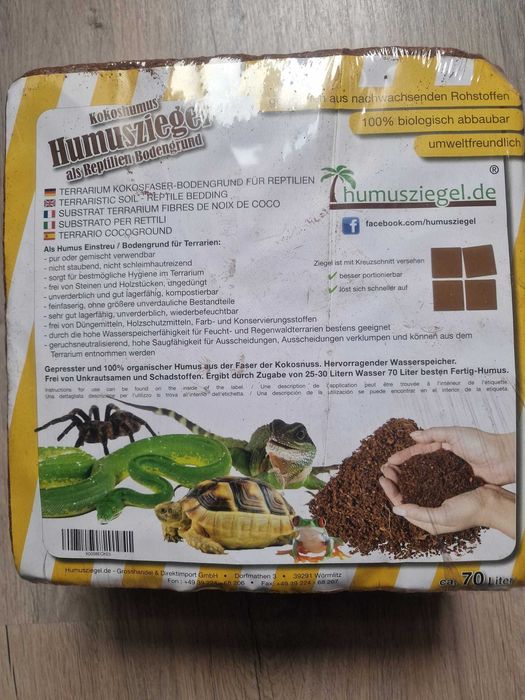 Podłoże z włókna kokosowego do terrarium 70 litrów