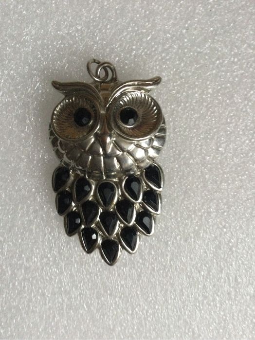 Duża 6 cm zawieszka wisiorek na szyję sowa