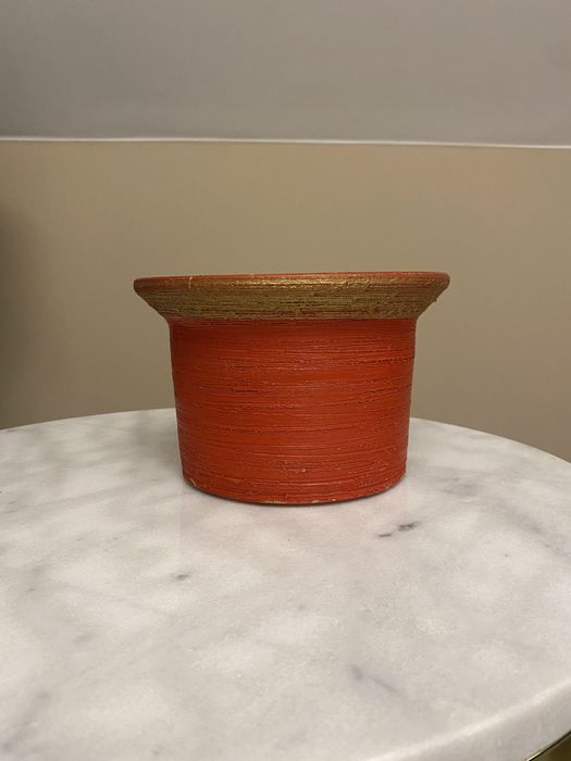 Gliniana osłonka na doniczkę czerwona