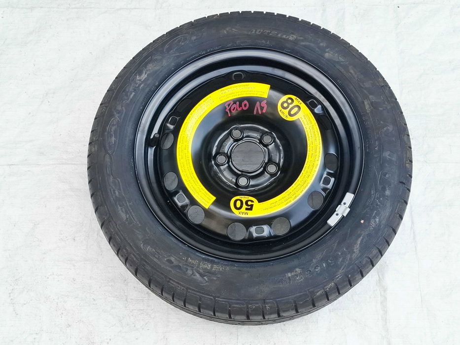 zapas koło zapasowe dojazdowe vw polo v 5 6r0 skoda fabia iii 3 skoda rapid seat ibiza iv 4 6j0 185/60r15 dunlop 2012r nowe
