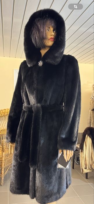 Рр 50-52. Норковая шуба ‘ халатик’ EGO BlackGlama