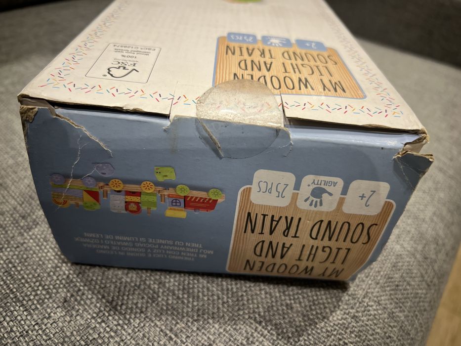 Pociag drewniany światło i dźwiek