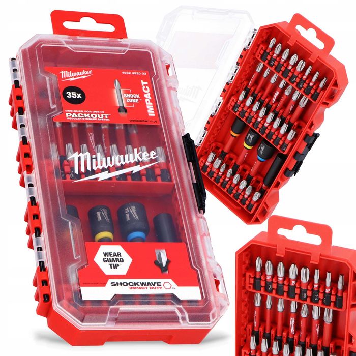 Набір біт SHOCKWAVE PACKOUT MILWAUKEE, (35шт) / 4932.49.2003
