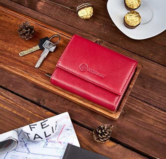 Betlewski portfel skóra naturalna czerwony BPD-SS-11 - kobieta ttst91