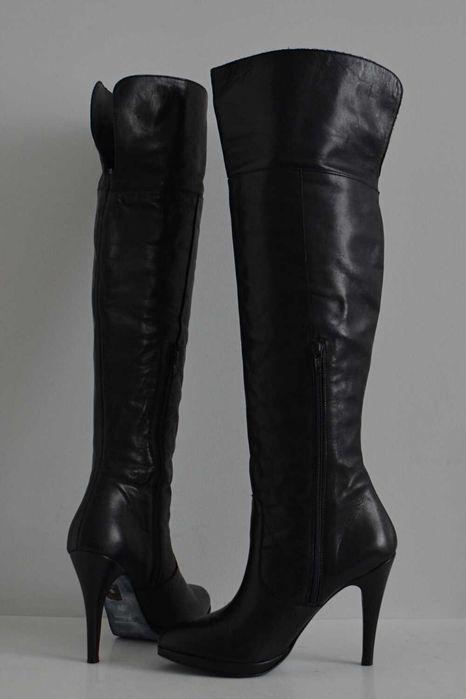 Muszkieterki Anna Dé Valle kozaki za kolano WYGODNA szpilka skóra 39