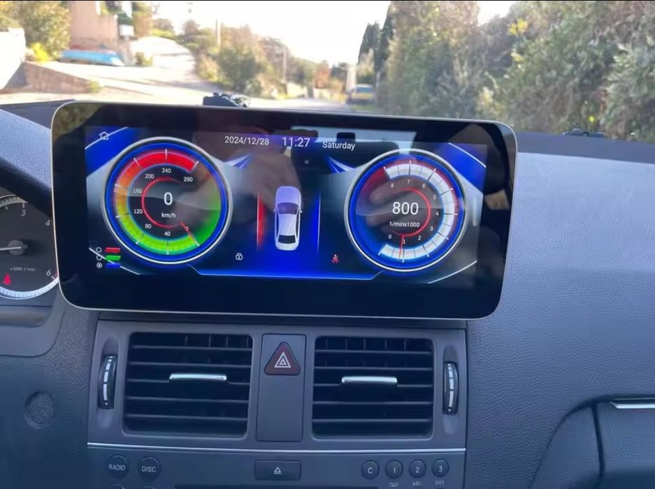 Tela Android 14 Mercedes W204 + GPS + Carplay sem fios (Novo)