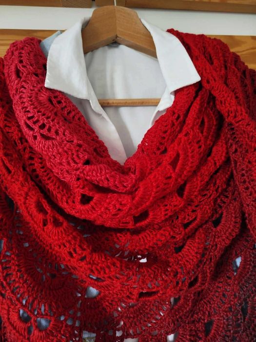 Damska chusta ręcznie robiona - SUPER PREZENT NA KAŻDĄ OKAZJĘ