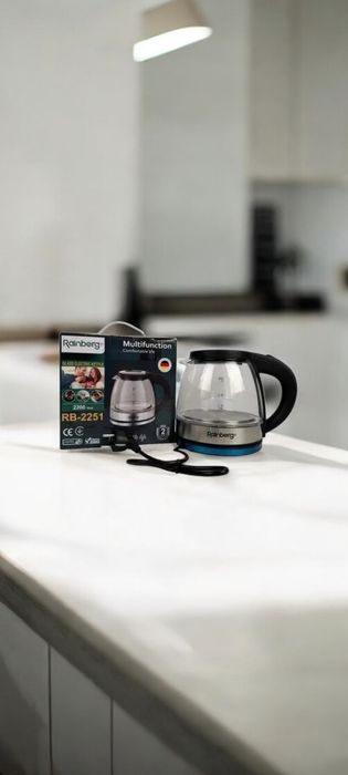 Нові Електричний чайник із підсвічуванням, скло 1 літр Rainberg