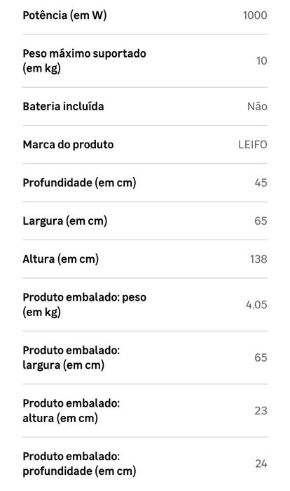 Secador de Roupa Leifo – Retangular | 1000W