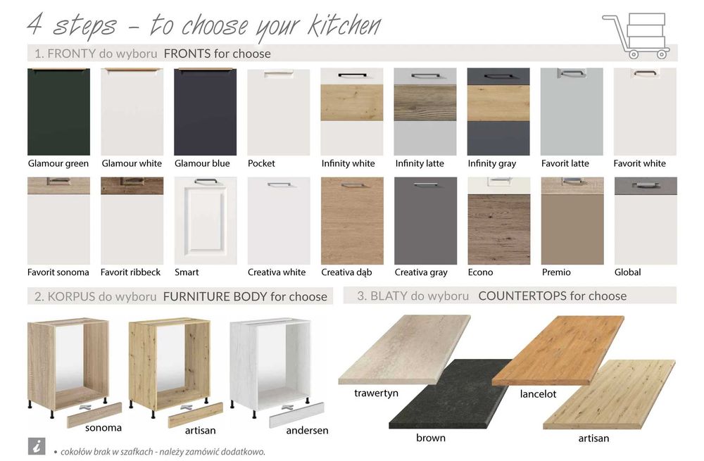 Meble kuchenne modułowe- dostawa Gratis