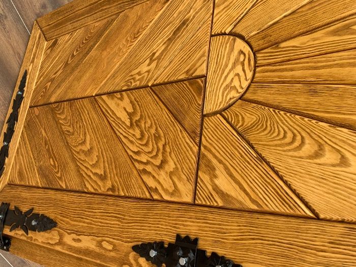 Drzwi drewniane zewnętrzne ocieplane szczotkowane olejowane CAŁY KRAJ