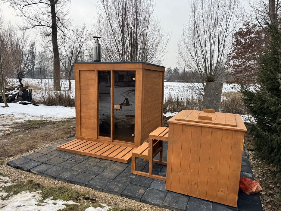 Zestaw sauna balia jacuzzi beczka do morsowania , montaz caly  kraj