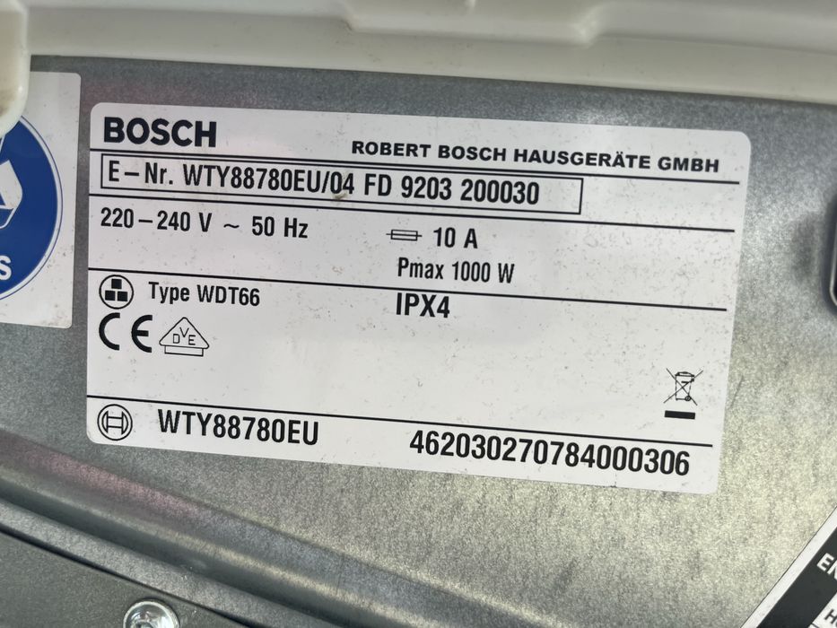 Сушильна машина Bosch WTY88780EU, Serie
