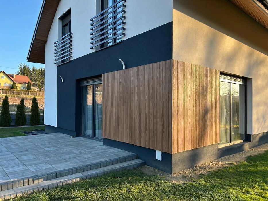 Elewacje,pergole,tarasy drewniane,gres,sufity podwieszane