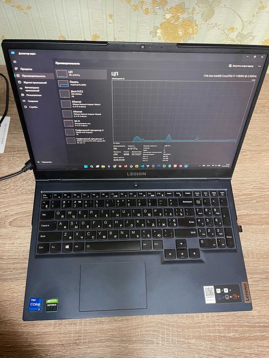 Ноутбук lenovo legion, 32 gb ram, i7-11800H, rtx 3050, SSD 512 gb