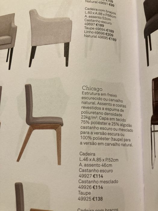 Cadeiras Chicago marca area
