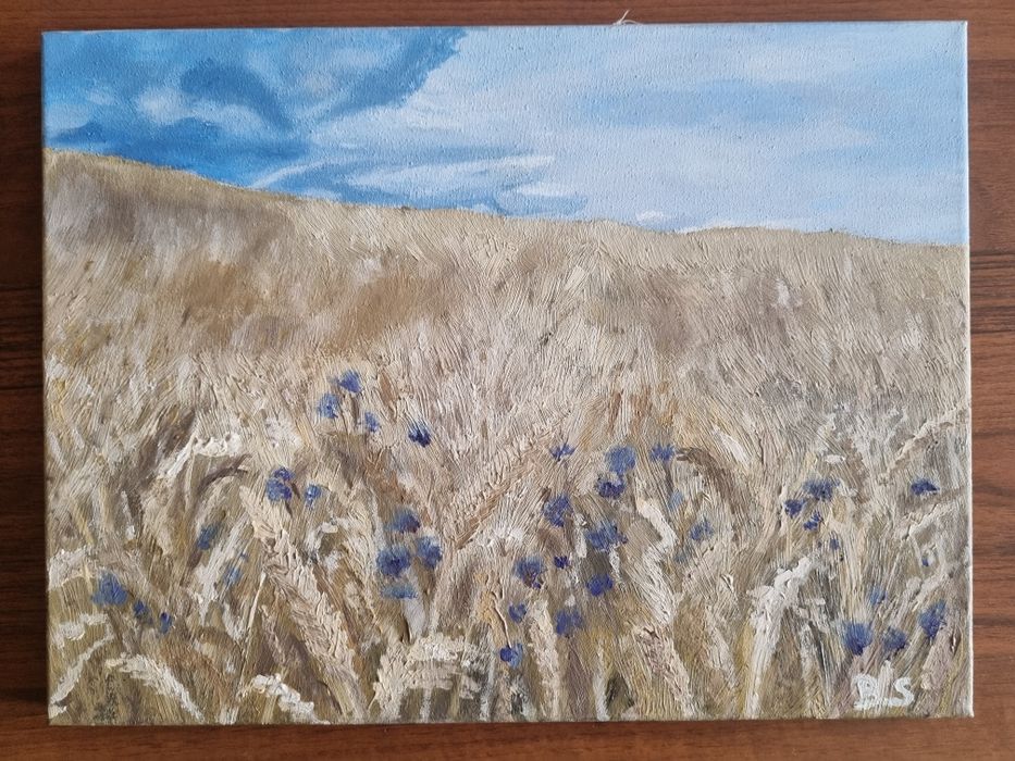 Ręcznie malowany obraz olejno-akrylowy, pejzaż 30x40cm