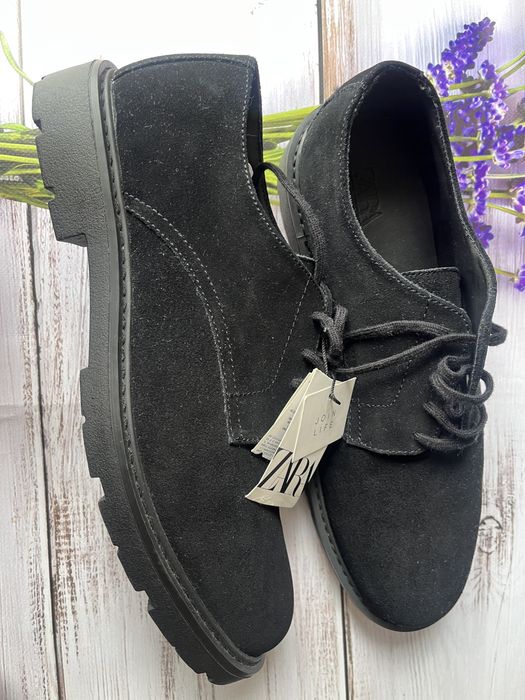 Чоловічі замшеві туфлі дербі Zara Join Life чорні