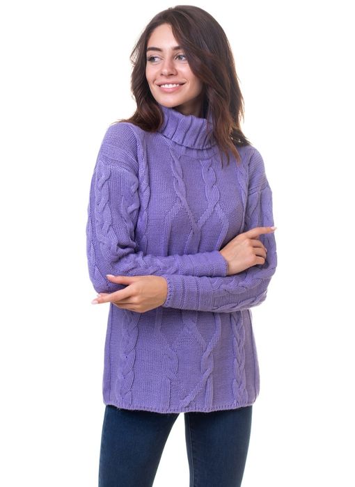 Светр шерсть Bakhur (бузковий, сіреневий)