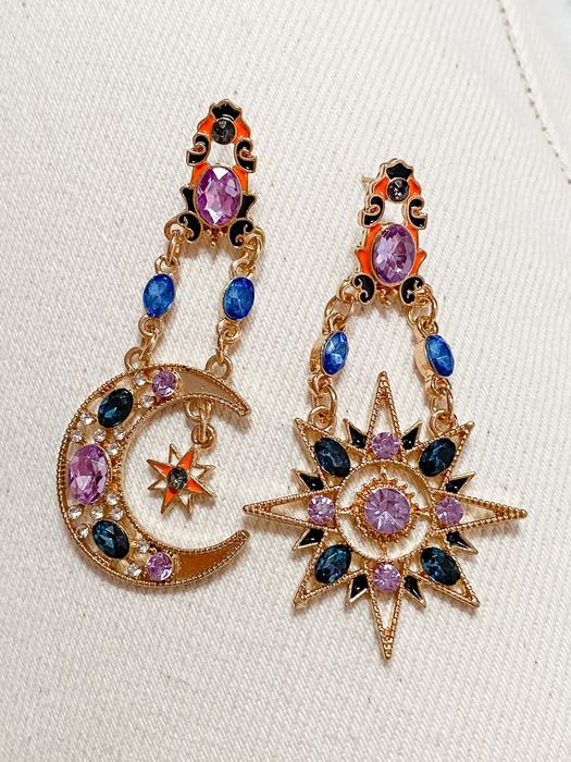 Brincos Pendentes Lua e Estrela (novos)