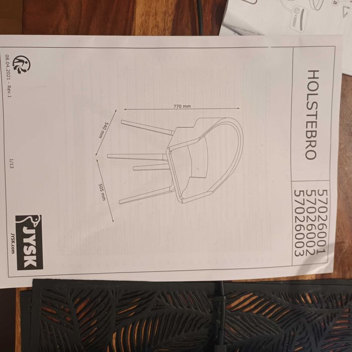 4x JYSK Holstebro Dining Chairs – Brown & Oak