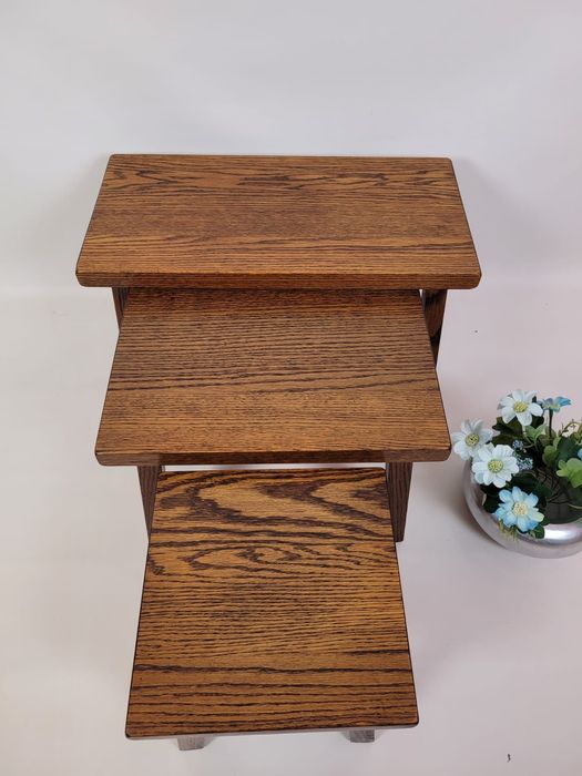 Taborety Trojaki dębowe