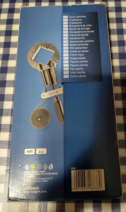 Ścisk stolarski taśmowy 4 metry ABS Hogert technik