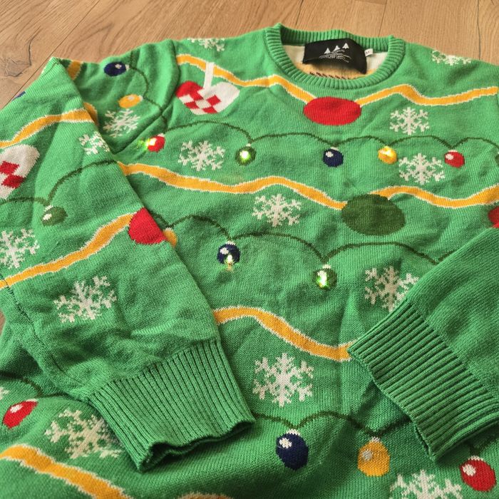 Sweter świąteczny hm m 38 light świecący święta sesja długi rękaw