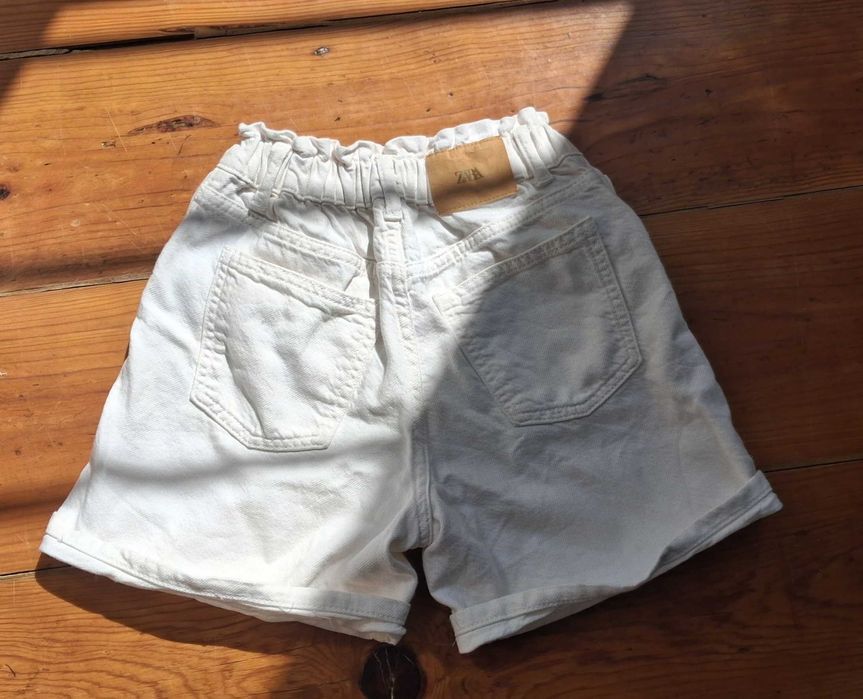 Calções ganga brancos Zara 8 anos
