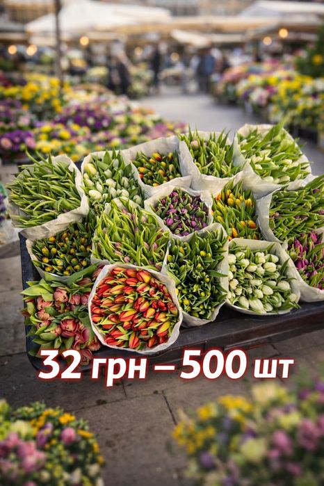 НИЗКАЯ ЦЕНА!Тюльпаны оптом к 8 марта,тюльпан опт,тюльпани гуртом гурт