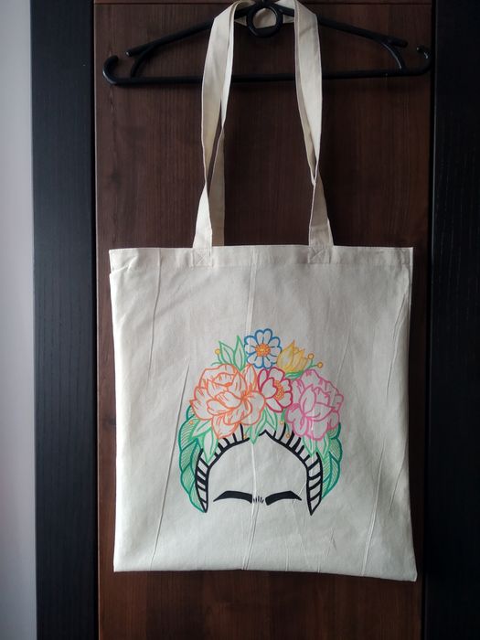 Eko torba ręcznie malowana torba materiałowa na zakupy shopper bag