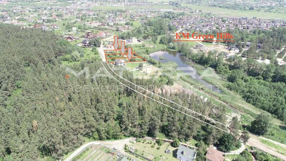Тарасівка Продаж ділянки 12-36 соток з виходом до озера  Green Hills