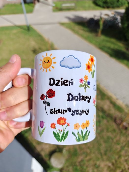 Chamski kubek Dzień dobry