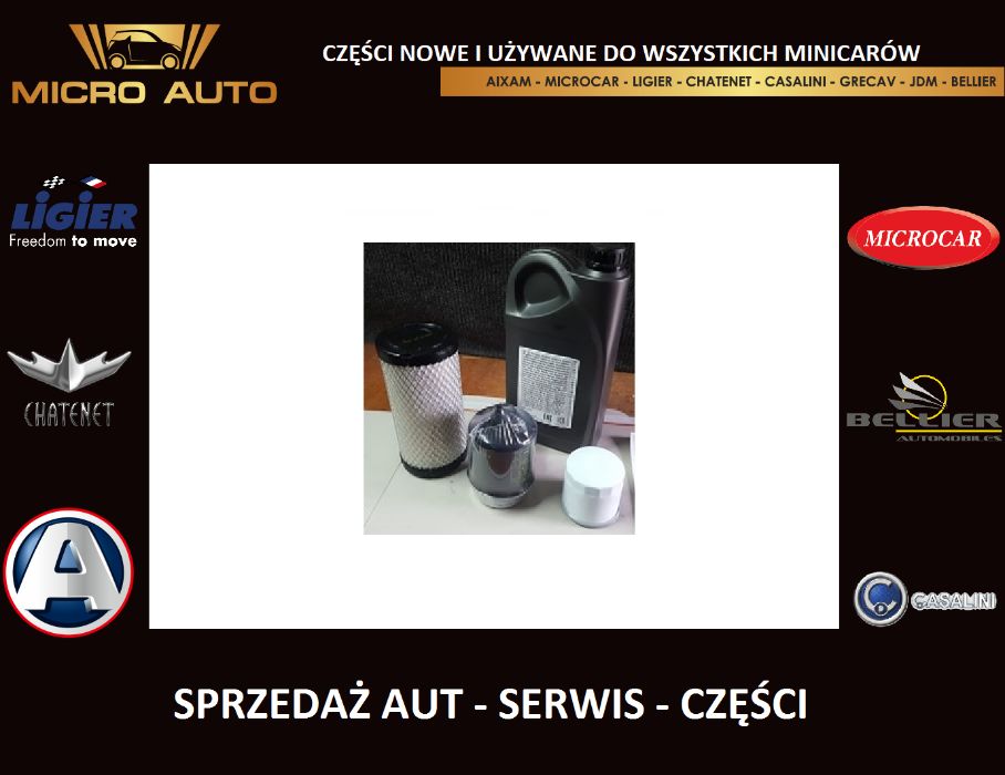 Zestaw filtrów DCI Aixam Microcar Ligier Chatenet Grecav Bellier JDM