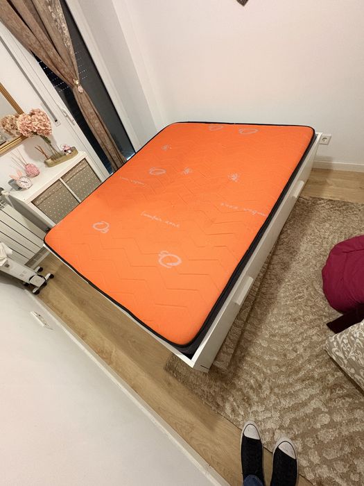 Cama Brimnes ikea + colchao viscoelastico desmontada pronta a carregar