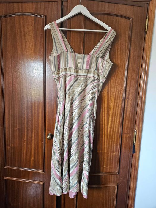 Vestido de Cerimónia Bege/Rosa/Verde Adolfo Dominguez