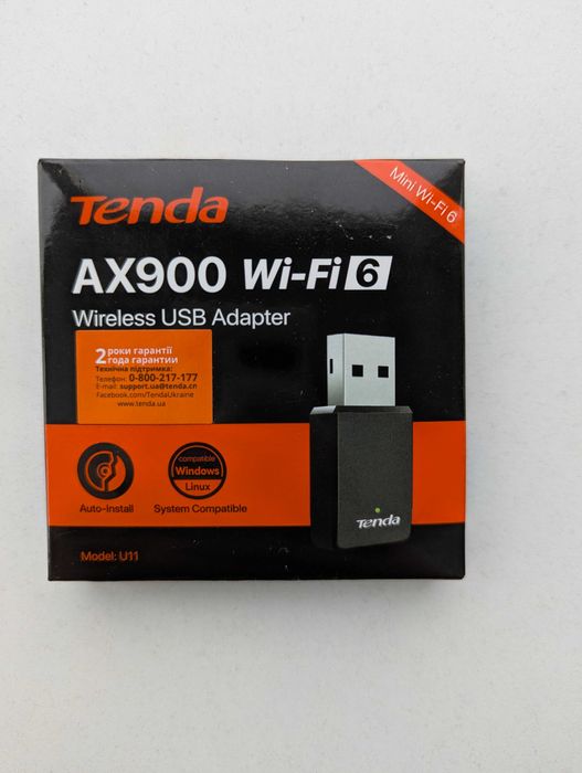 Мережевий USB Wi-Fi 6 адаптер Tenda U11 2.4/5Ghz